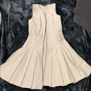 Armani Exchange: Cream skater midi dress